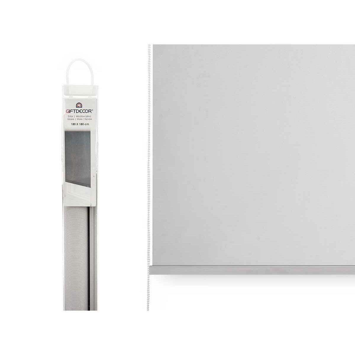 Roller blinds Gift Decor Grey Cloth Plastic 180 x 180 cm